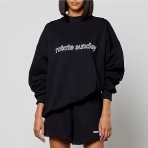 ROTATE Birger Christensen Iris Logo Organic Cotton-Jersey Sweatshirt Sz S